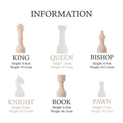 Marble Chess Set 38cm – Verona & White