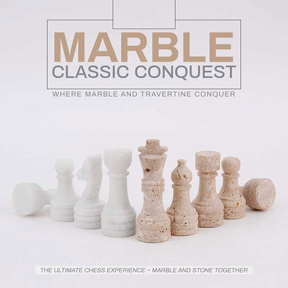 Chess Figures – Travertine & White