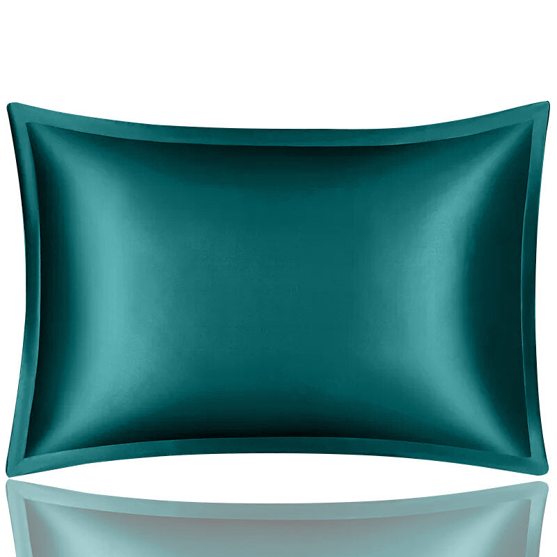 Anyhouz Pillowcase 51x66cm Teal Pure Real Silk For Comfortable And Relaxing Home Bed