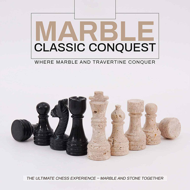 Chess Figures – Travertine & Black