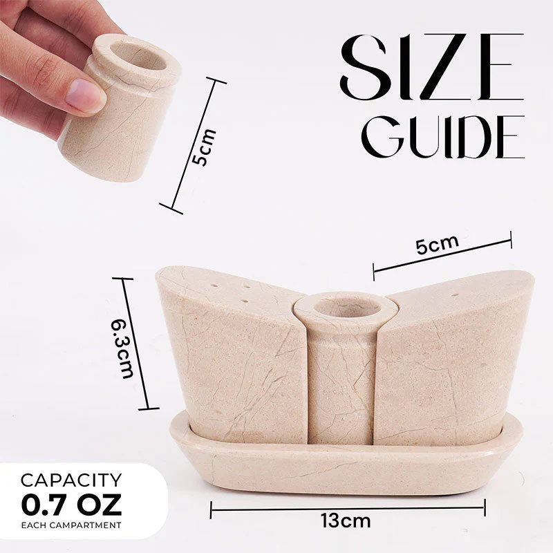 Marble Salt and Pepper with Tray