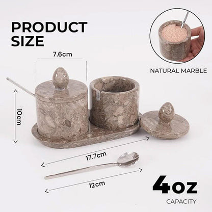 Marble Salt Cellar With Tray