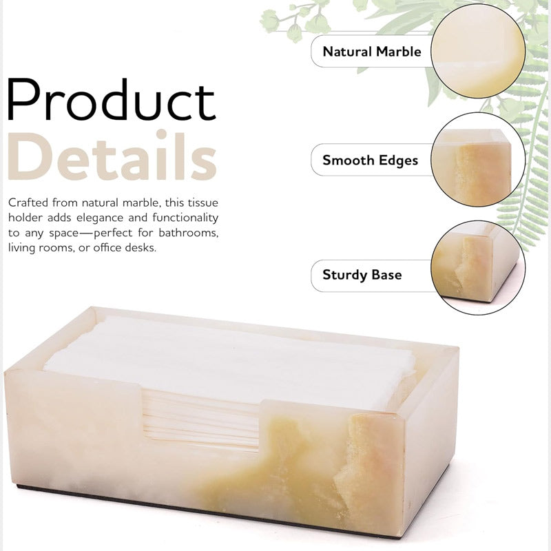 Marble Tissue Box Holder - Design B