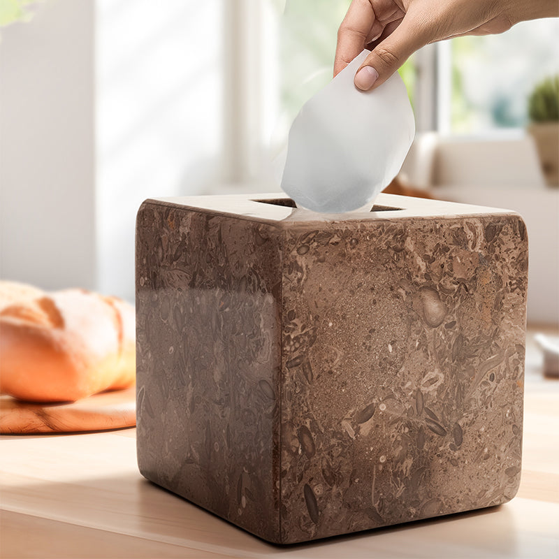 Marble Tissue Box Holder Square