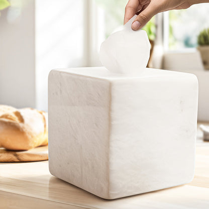 Marble Tissue Box Holder Square