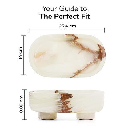 Marble Oval Bowl With Stand
