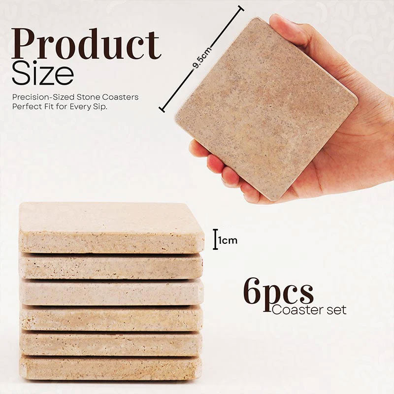 Marble Square Coasters - Set of 6