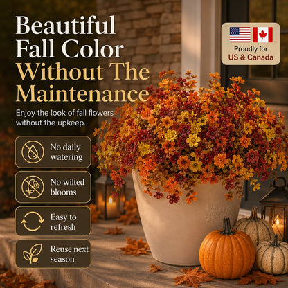 Fall Porch Faux Flower Bundles — Autumn Home Decor 19
