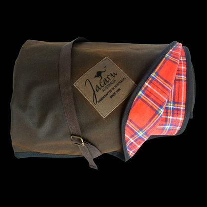 Jacaru 8003 Oilskin Picnic Blanket — 125 x 145cm Water-Resistant Rug with Tartan Flannelette Lining — image 1