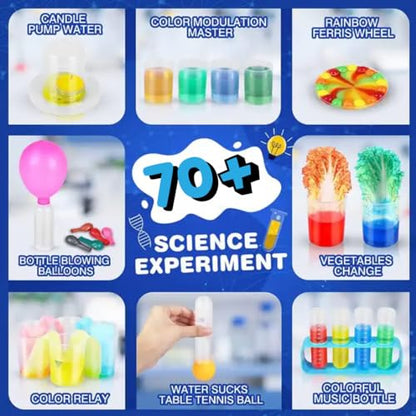 Why2Wise 70+ Science Experiment Kit for Kids — STEM Chemistry Lab (Ages 6-14)