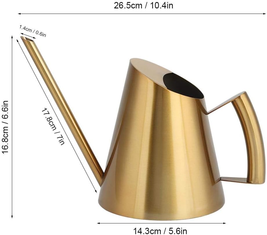 Long Gold Stainless Steel Watering Can (1500ml) - Sprinkle P