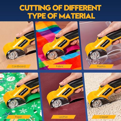 Cordless Electric Rotary Scissors — Rechargeable Craft & DIY Cutter with LED, Safety Lock & Spare Blades