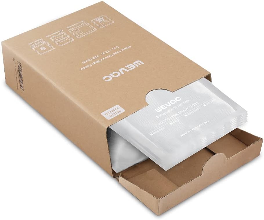 Wevac 20x30cm 200 Count Food Vacuum Sealer Bags Keeper