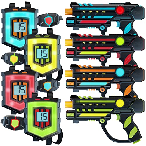 Squad Hero Rechargeable Laser Tag 360° Sensors + LCDs, 4 Set - Gift Ideas for Kids Teens and Adults Boys & Girls Family Fun - Cool Teenage Christmas Group Activity - Teen Gifts Ages 8+ Year Old Boy