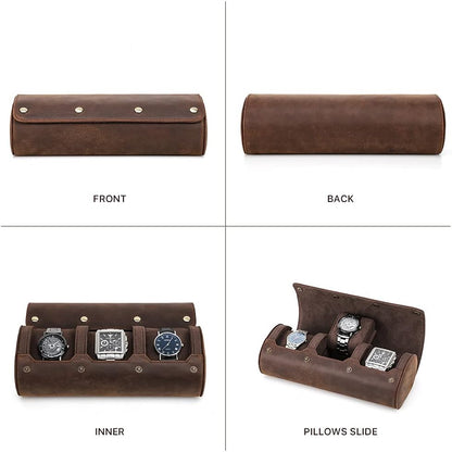 Leather Travel Watch Roll for Men
