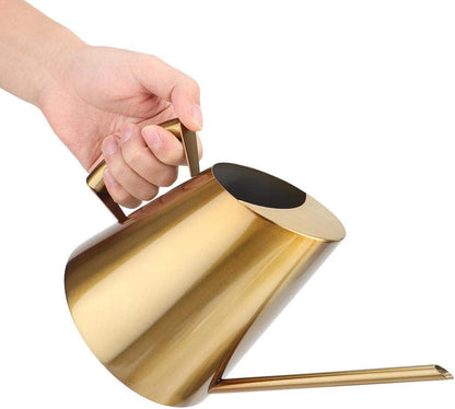 Long Gold Stainless Steel Watering Can (1500ml) - Sprinkle P