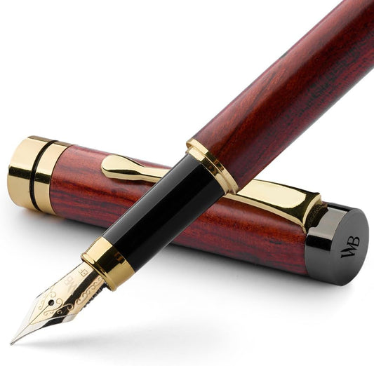 Wordsworth & Black Bamboo Wood Fountain Pen Set for Writing