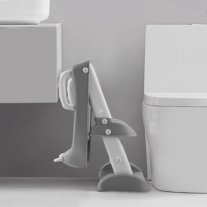 Toilet Potty Training Seat with Step Stool Ladder, Comfortable Safe Potty Seat with Anti-Slip Pads Ladder for Kids Boys Girls Toddlers (Grey)