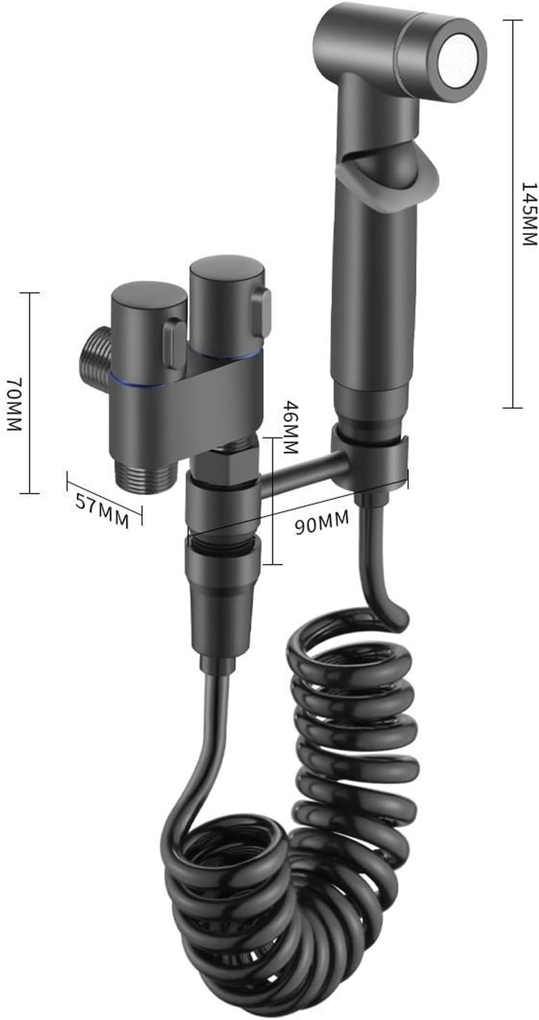 Toilet Flushing Bidet Sprayer Nozzle, Bidet Pet Cleaning Bathing G1/2 Caliber Metal Valve Body for Multi-Purpose use, Handheld Bidet Sprayer, can be Used with a Toilet, Bathtub, Bathroom Cleaning