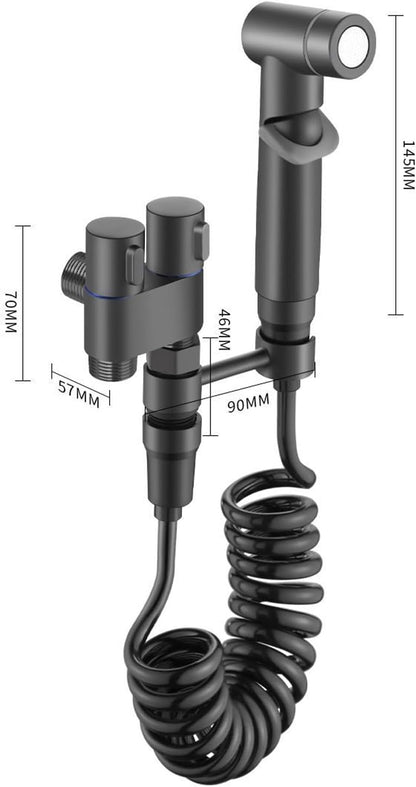 Toilet Flushing Bidet Sprayer Nozzle, Bidet Pet Cleaning Bathing G1/2 Caliber Metal Valve Body for Multi-Purpose use, Handheld Bidet Sprayer, can be Used with a Toilet, Bathtub, Bathroom Cleaning