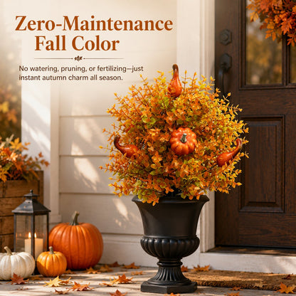Artificial Fall Pumpkin Tree Stakes — Autumn Garden Decor 23