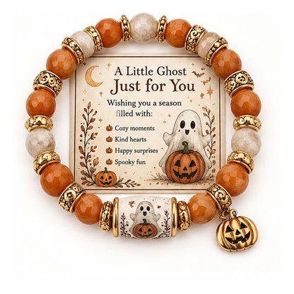 Halloween Black Cat & Pumpkin Beaded Bracelet Gift Set 16