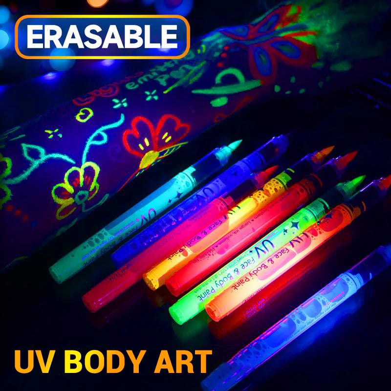 UV Glow Face & Body Paint Markers Set — Halloween Party Kit 19