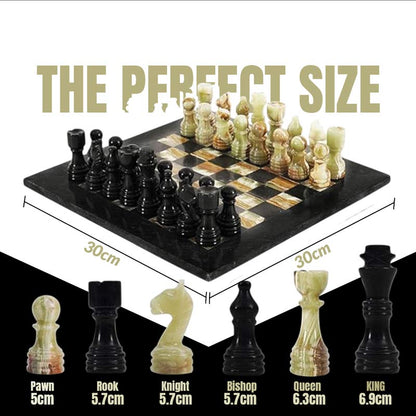 Marble Chess Set 30cm – Black & Green