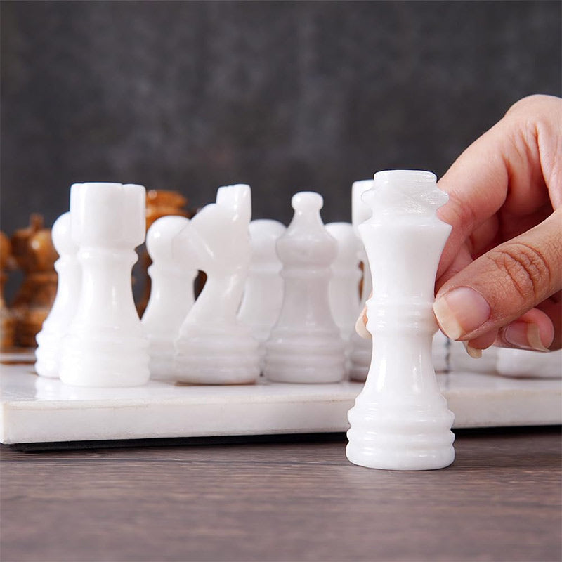 Marble Chess Set 30cm – Red & White