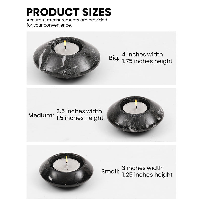 Marble Contour Tealight Candle Holder - Set of 3