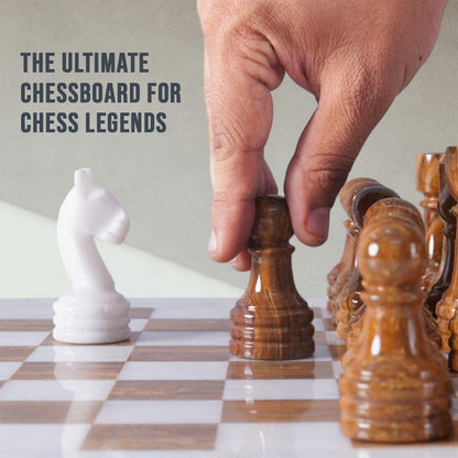 Marble Chess Set 38cm – Red & White