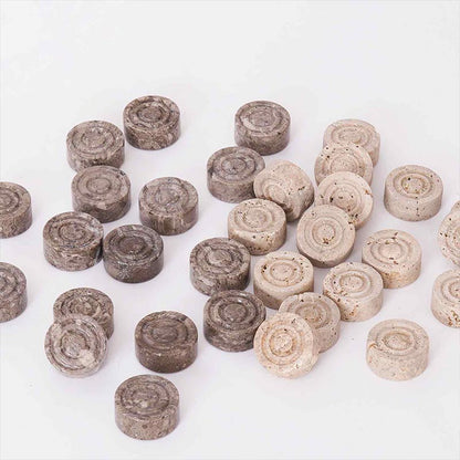 Marble Checkers Figures - Oceanic and Travertine