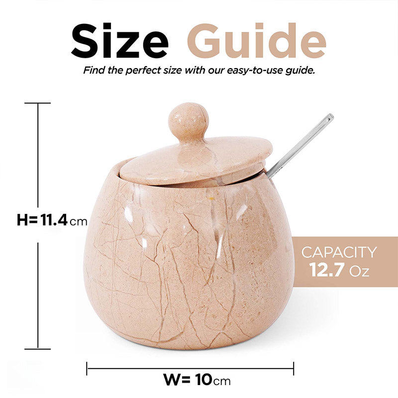 Marble Salt Cellar with Spoon Bell Design Big
