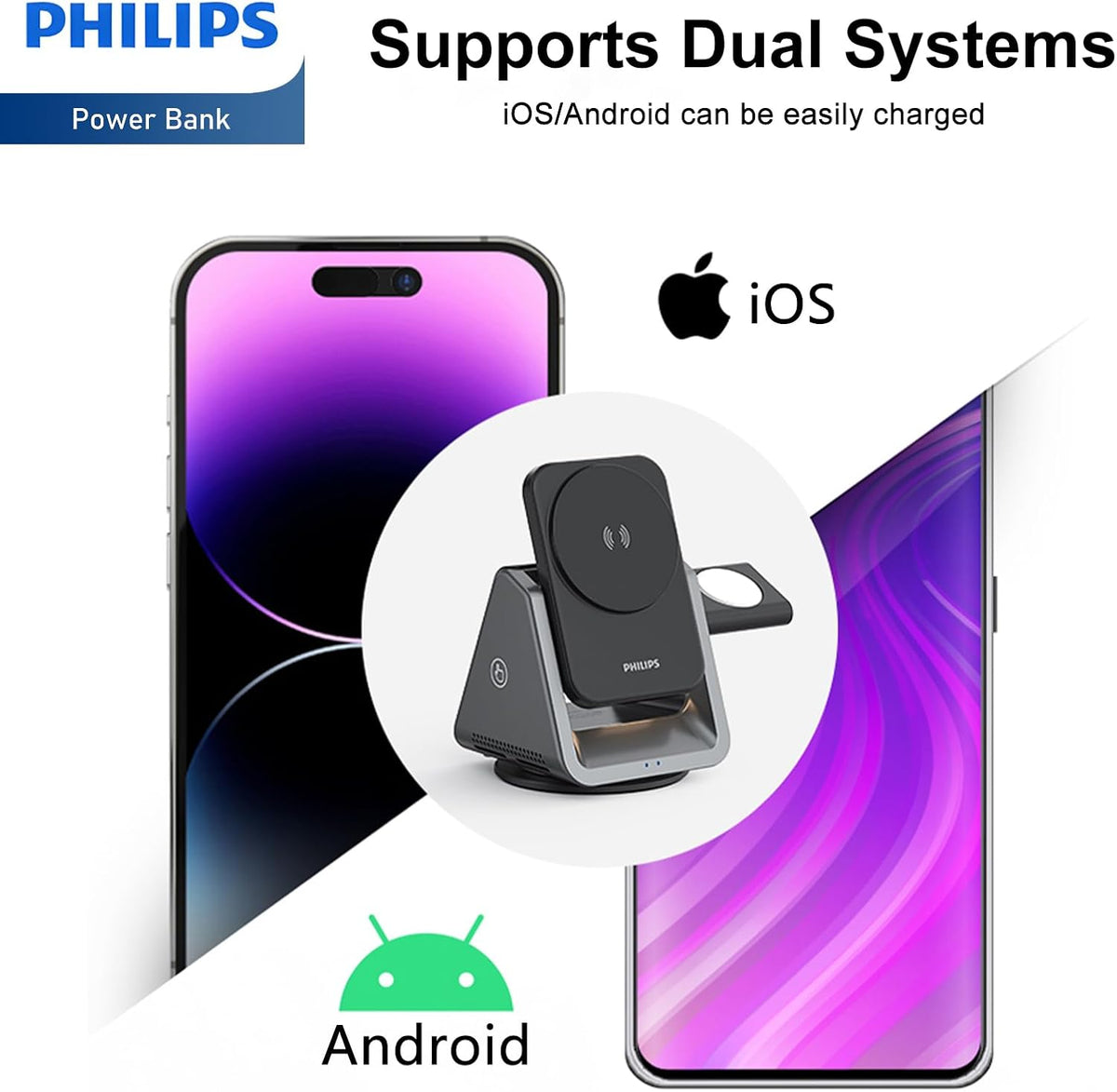 Philips Magsafe Charger 3 in 1 Wireless Charging Station Por