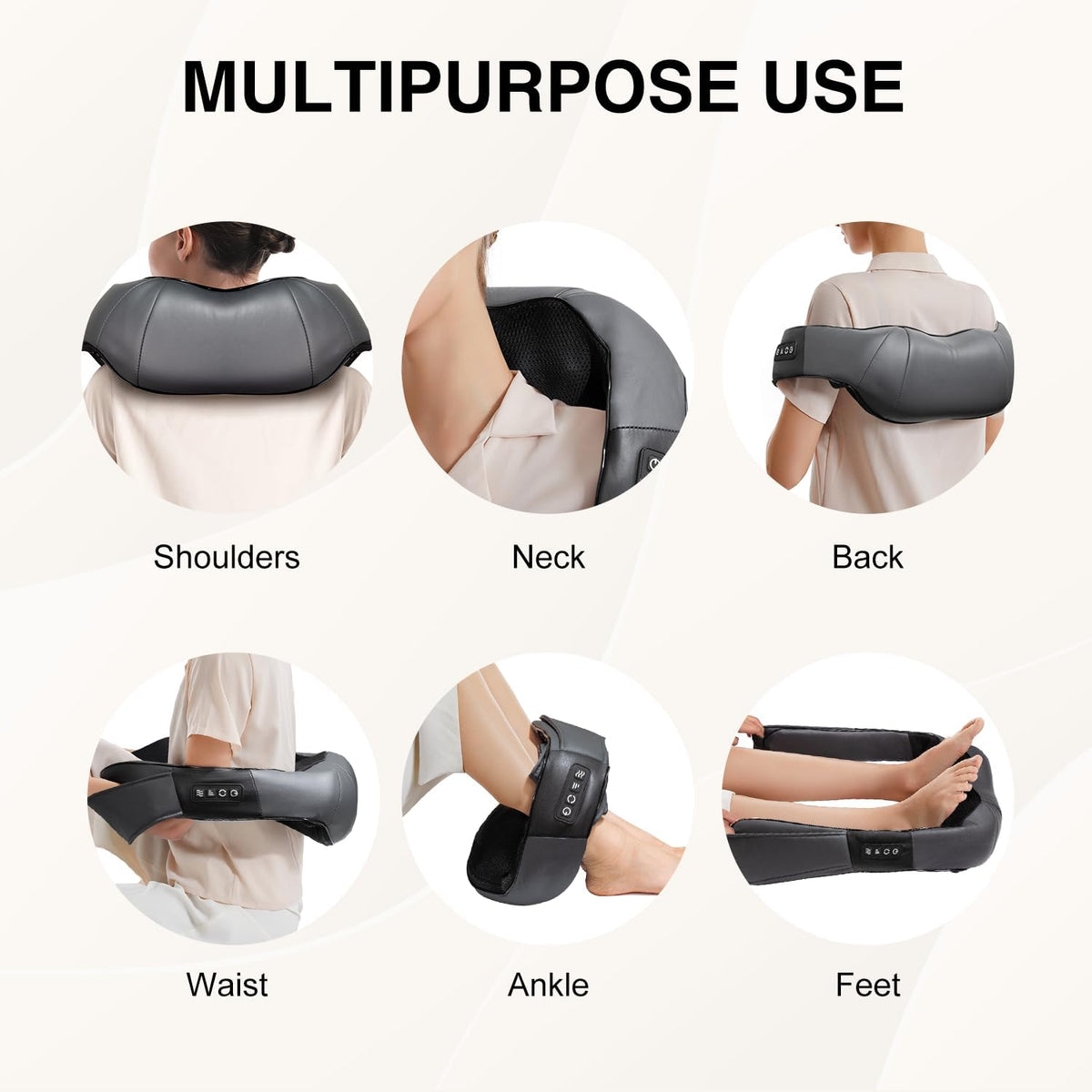 Nekteck Shiatsu Neck Massager with Heat for Pain Relief