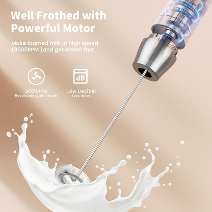 Maestri House Rechargeable Milk Frother with 3 Heads