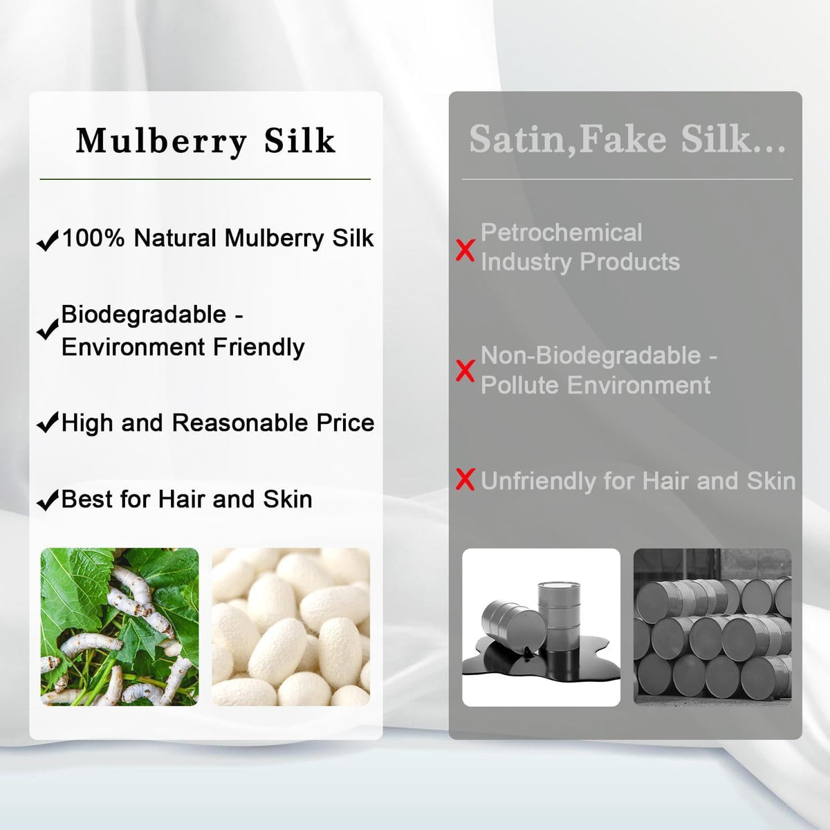 ZIMASILK 100% Mulberry Silk Pillowcase for Hair & Skin