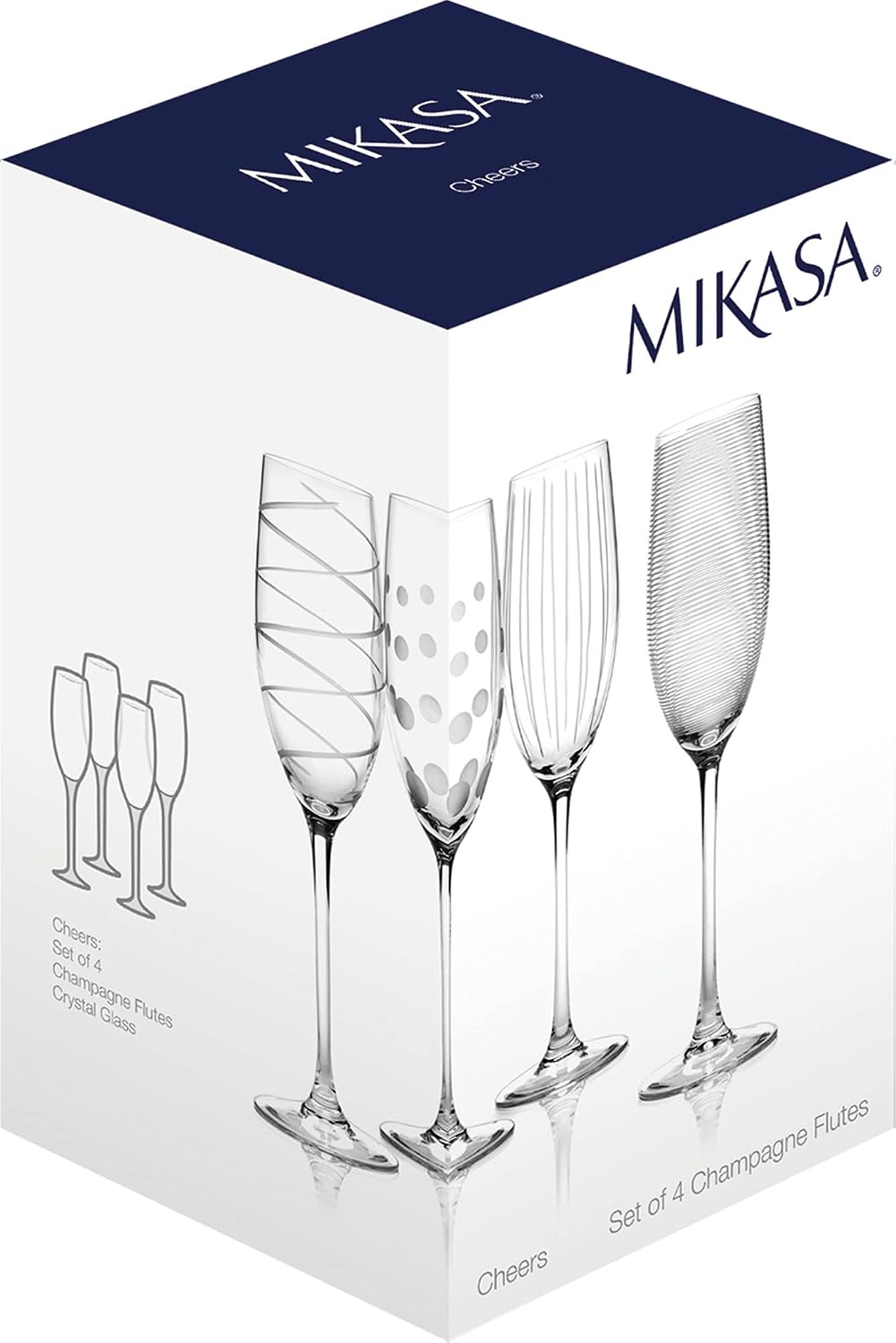 Mikasa Cheers Crystal Champagne Flutes Set