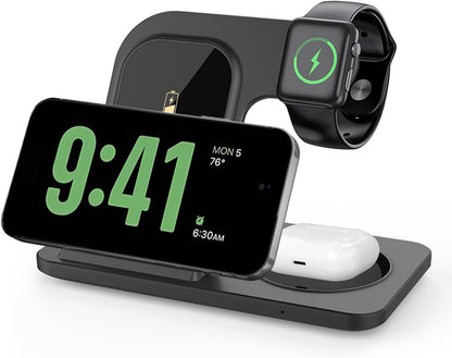 Foldable 3 in 1 Wireless Charging Station for iPhone/Apple