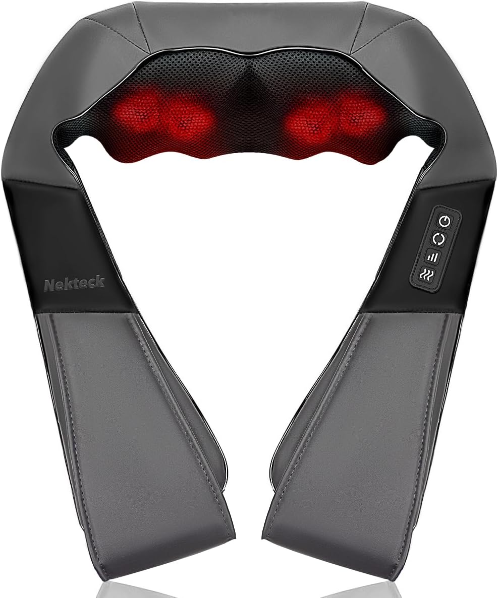 Nekteck Shiatsu Neck Massager with Heat for Pain Relief