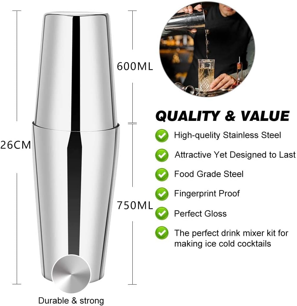Cocktail Shaker Set Boston Shaker Set Stainless Steel Barten