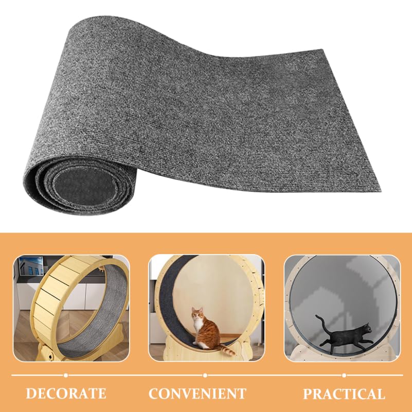 Beaupretty Carpet Cat Scratcher Cat Exercise Wheel Mat Cat Running Wheel Felt Cushion Cat Treadmill Wheel Scratch Pad Cat Wheel Roller Liner Carpet Fitness Toy Part for Weights Loss Device