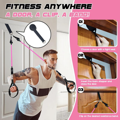 Pilates Bar Kit with 180LBS Resistance Bands(20,30,40 LB),21PCS Pilates Equipment Exercise Bar with Ab Roller, Portable Home Gym Fitness Pilates Bar for Women & Men