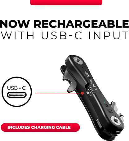 KeySmart Pro & iPro- Compact Key Holder w LED Light & Tile Smart Technology, Track Your Lost Keys & Phone, works with Apple Find My App