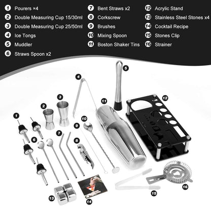 Cocktail Shaker Set Boston Shaker Set Stainless Steel Barten