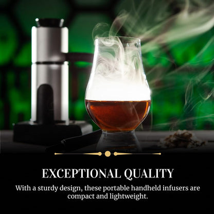 Alchemy Cocktail and Food Smoke Infuser with Wood Chips. Portable Kitchen Smoking Gun. Indoor Smoker Kit. Smoke a Drink - Whiskey Old Fashioned, Bourbon. Smoke Food - Cheese, Meat, Fish