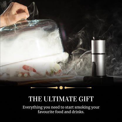 Alchemy Cocktail and Food Smoke Infuser with Wood Chips. Portable Kitchen Smoking Gun. Indoor Smoker Kit. Smoke a Drink - Whiskey Old Fashioned, Bourbon. Smoke Food - Cheese, Meat, Fish