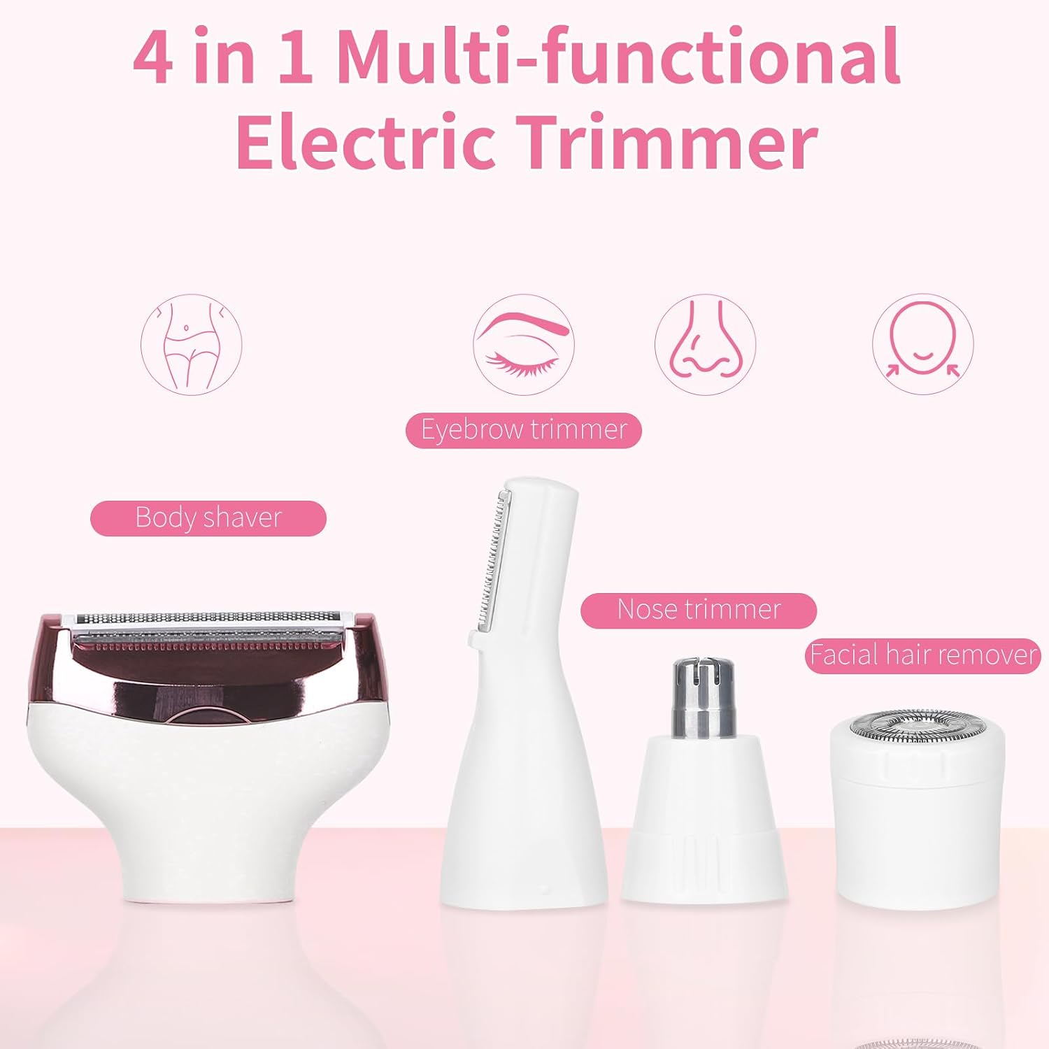 Velessa 4-in-1 Electric Shaver & Grooming Set for Women 7