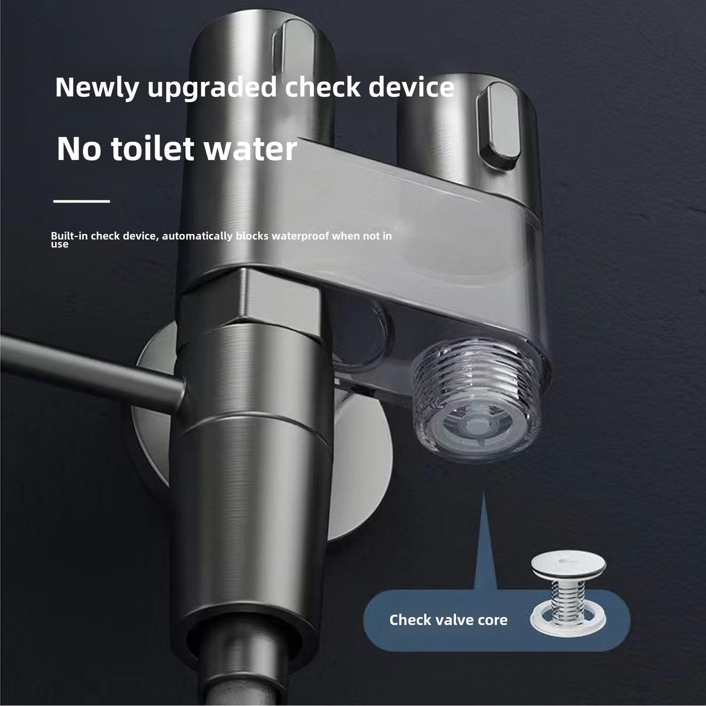Toilet Flushing Bidet Sprayer Nozzle, Bidet Pet Cleaning Bathing G1/2 Caliber Metal Valve Body for Multi-Purpose use, Handheld Bidet Sprayer, can be Used with a Toilet, Bathtub, Bathroom Cleaning