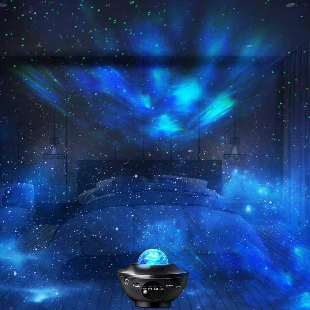 Dinosaur Egg Galaxy Projector, Star Projector Starry Light with Music Player, 14 Colors Night Light with White Noise, Nebula,Timer & Remote Control for Gaming Room, Home Theater